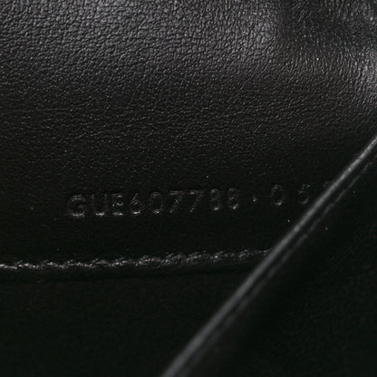 Saint Laurent Calfskin Crocodile Embossed Monogram Uptown Chain Wallet Black 8 of 13