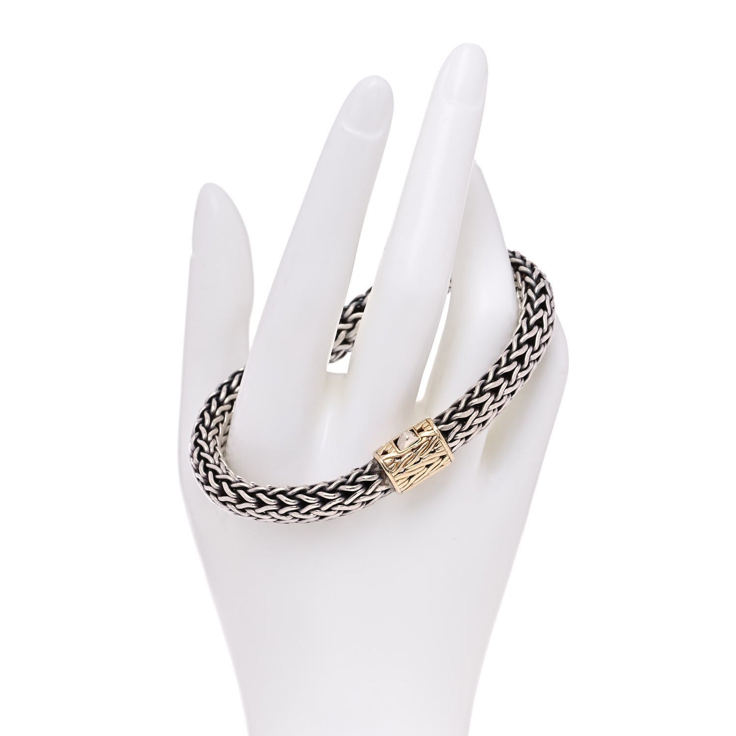 Sterling Silver 18K Yellow Gold 10mm Classic Chain Bracelet