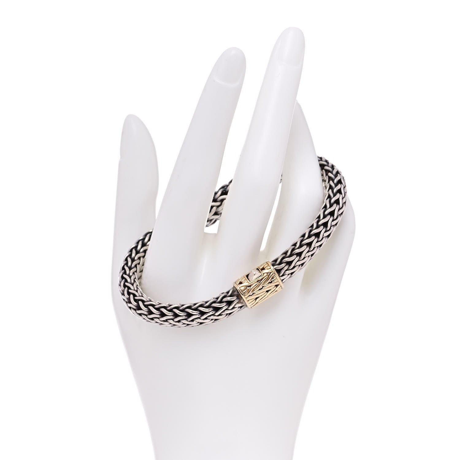 John Hardy Sterling Silver 18K Yellow Gold 10mm Classic Chain Bracelet 2 of 4