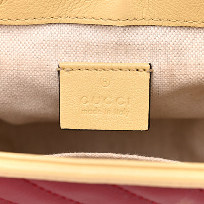 Gucci Azalea Calfskin Matelasse Diagonal Mini Torchon GG Marmont Top Handle Shoulder Bag Blue Agata New Cherry Red Butter 6 of 15