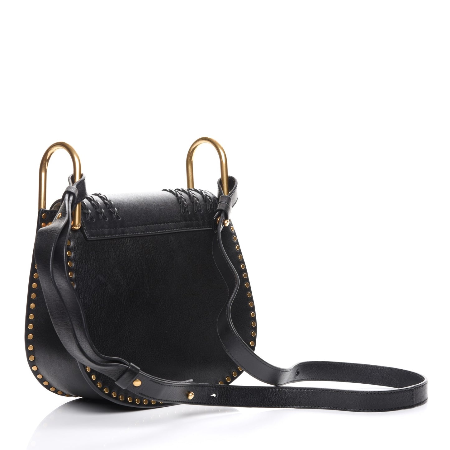 Calfskin Braided Small Hudson Shoulder Bag Black
