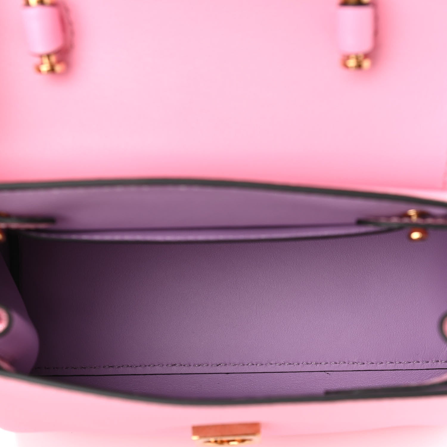 Versace Grained Calfskin Medusa Small Top Handle Handbag Pink 7 of 9