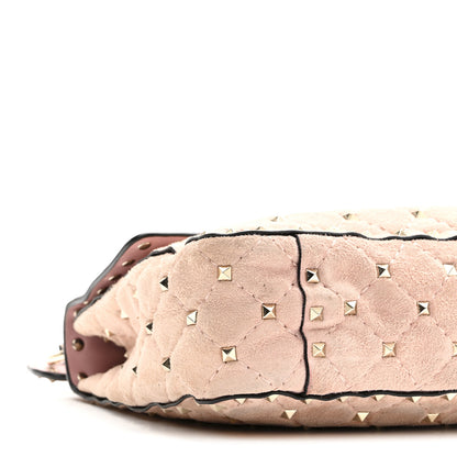 Valentino Garavani Suede Medium Rockstud Spike Shoulder Bag Loto 8 of 9
