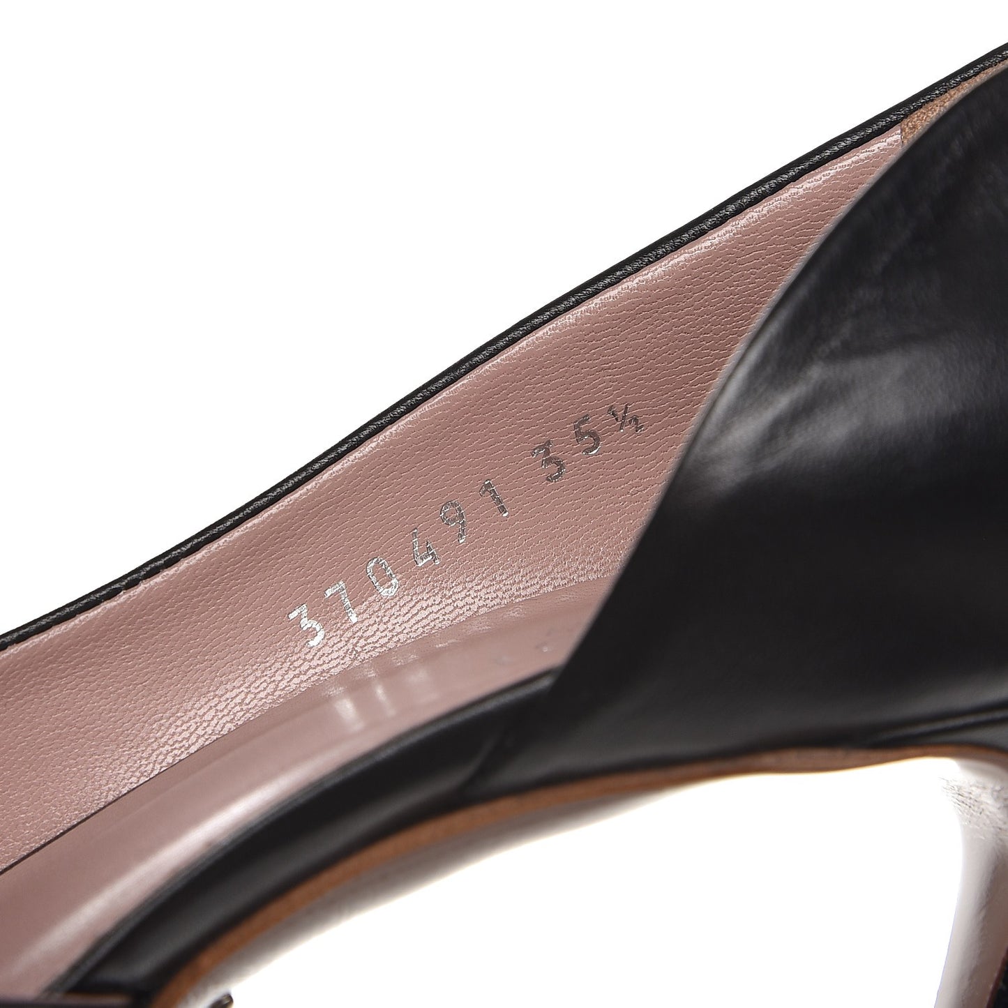 Calfskin Studded Cap Toe D'Orsay Pumps 35.5 Black