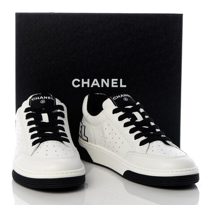 Chanel Calfskin Womens Logo Sneakers 41 Black White 10 of 10