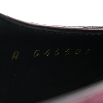 Chanel Patent Calfskin Crocodile Embossed Cap Toe CC Slingback 38 Dark Burgundy Black 9 of 10