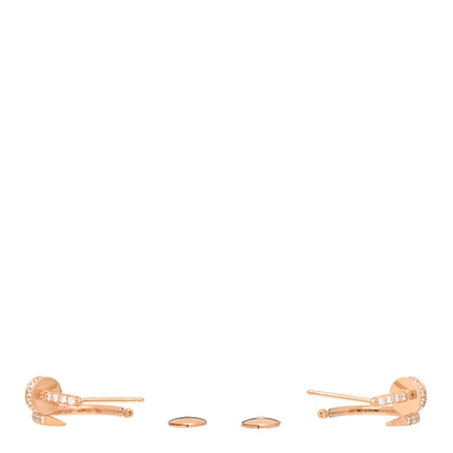 Cartier 18K Pink Gold Diamond Juste Un Clou Pave Hoop Earrings 3 of 6