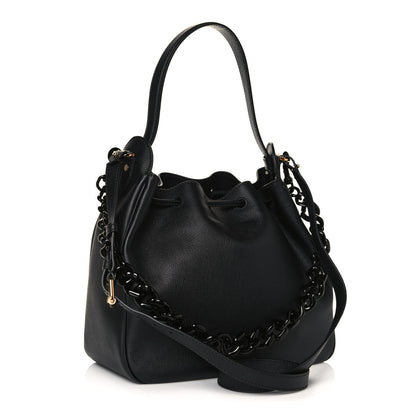 Versace Grained Calfskin La Medusa Bucket Bag Black 3 of 13