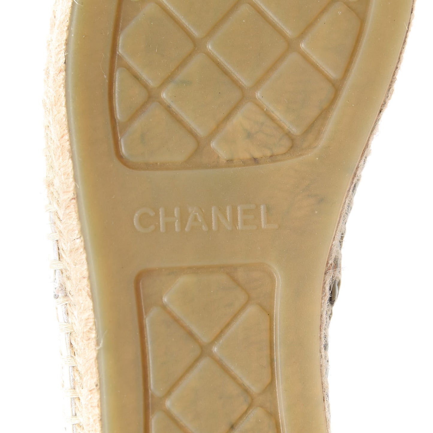 Distressed Patent CC Espadrilles 39 White