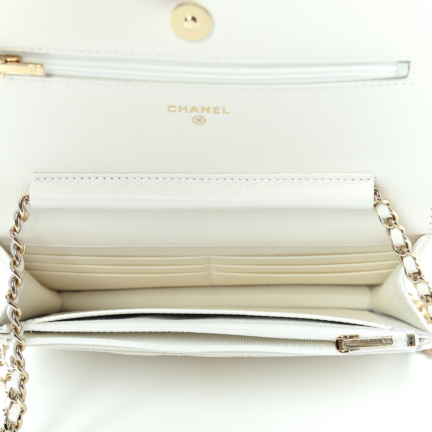 Chanel Caviar Quilted Wallet On Chain WOC White 5 of 11