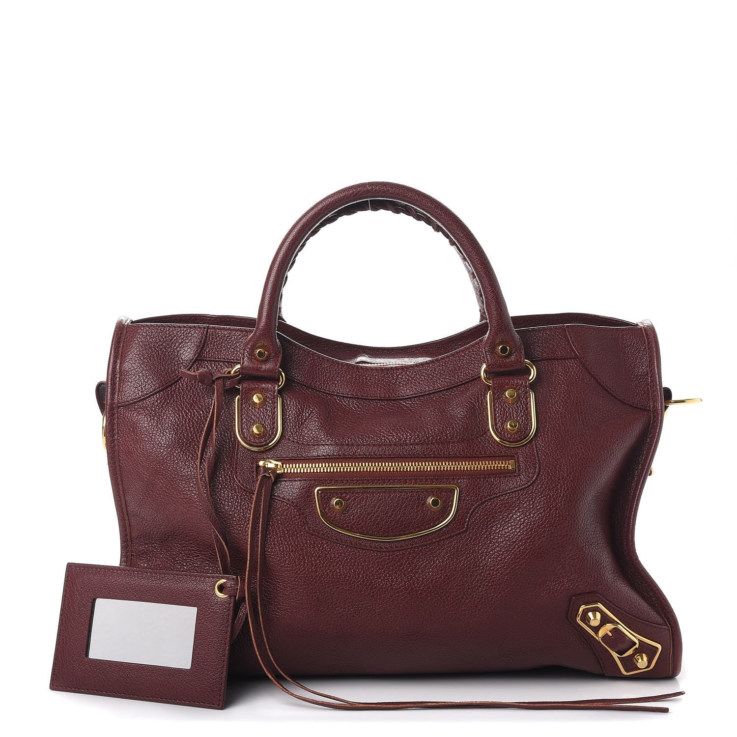 Balenciaga Chevre Gold Metallic Edge Hardware City Bordeaux 1 of 12