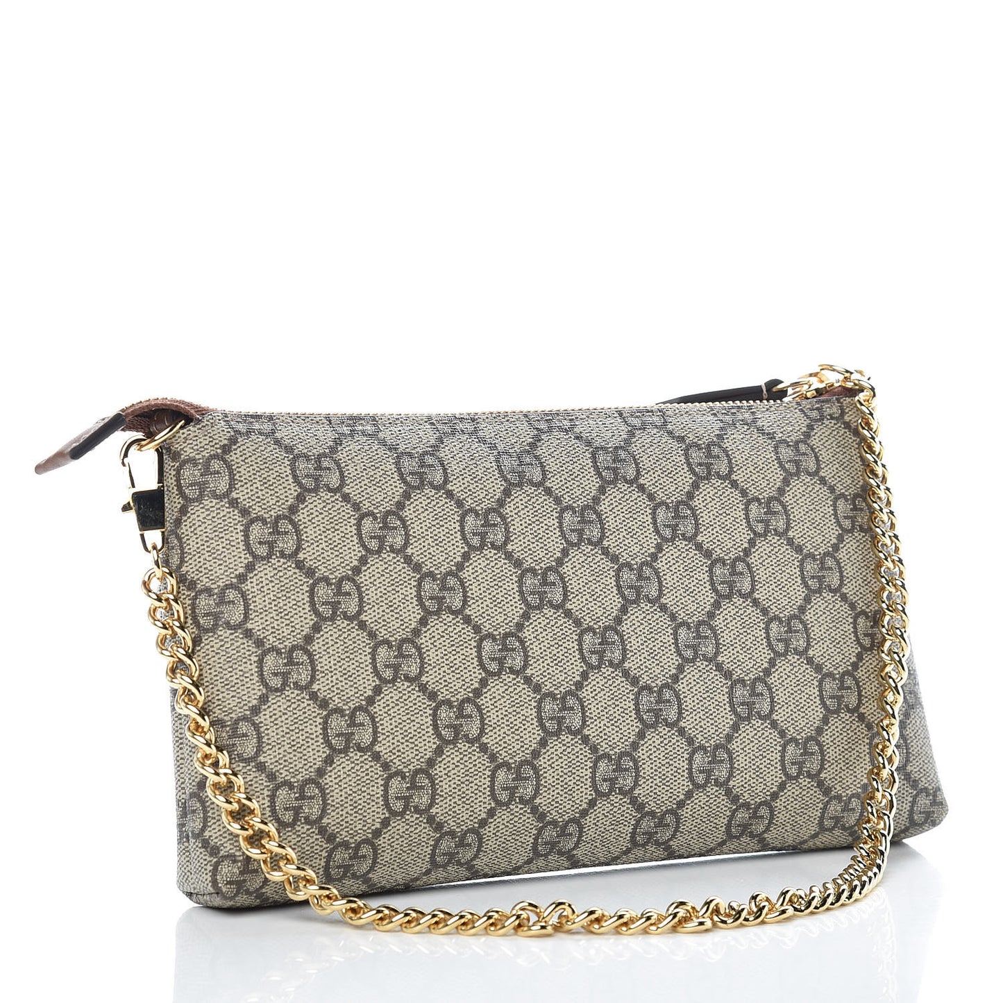 GG Supreme Monogram Embroidered Flower Chain Wrist Wallet