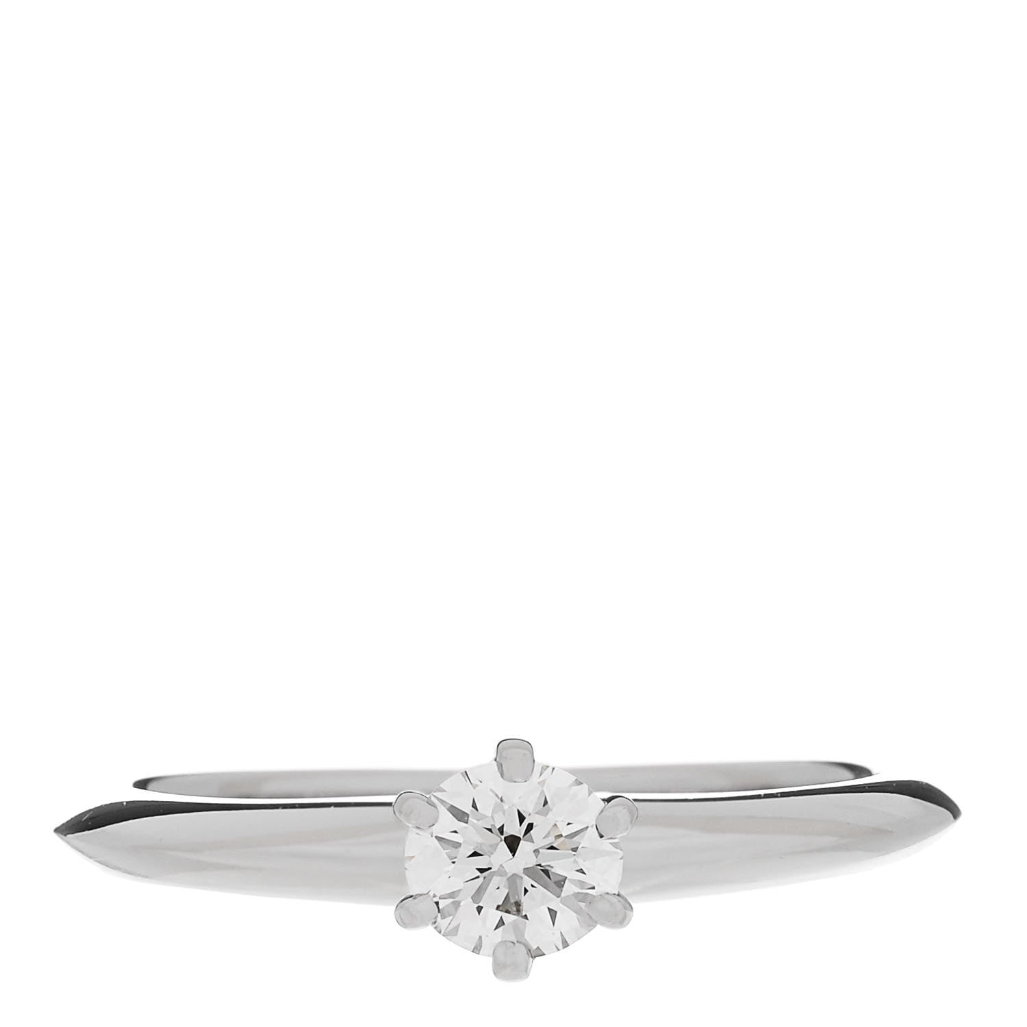 Tiffany Platinum Diamond .30ct Solitaire Engagement Ring 50 5.5 1 of 6