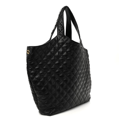 Saint Laurent Lambskin Quilted Maxi Icare Shopping Tote Black 3 of 10