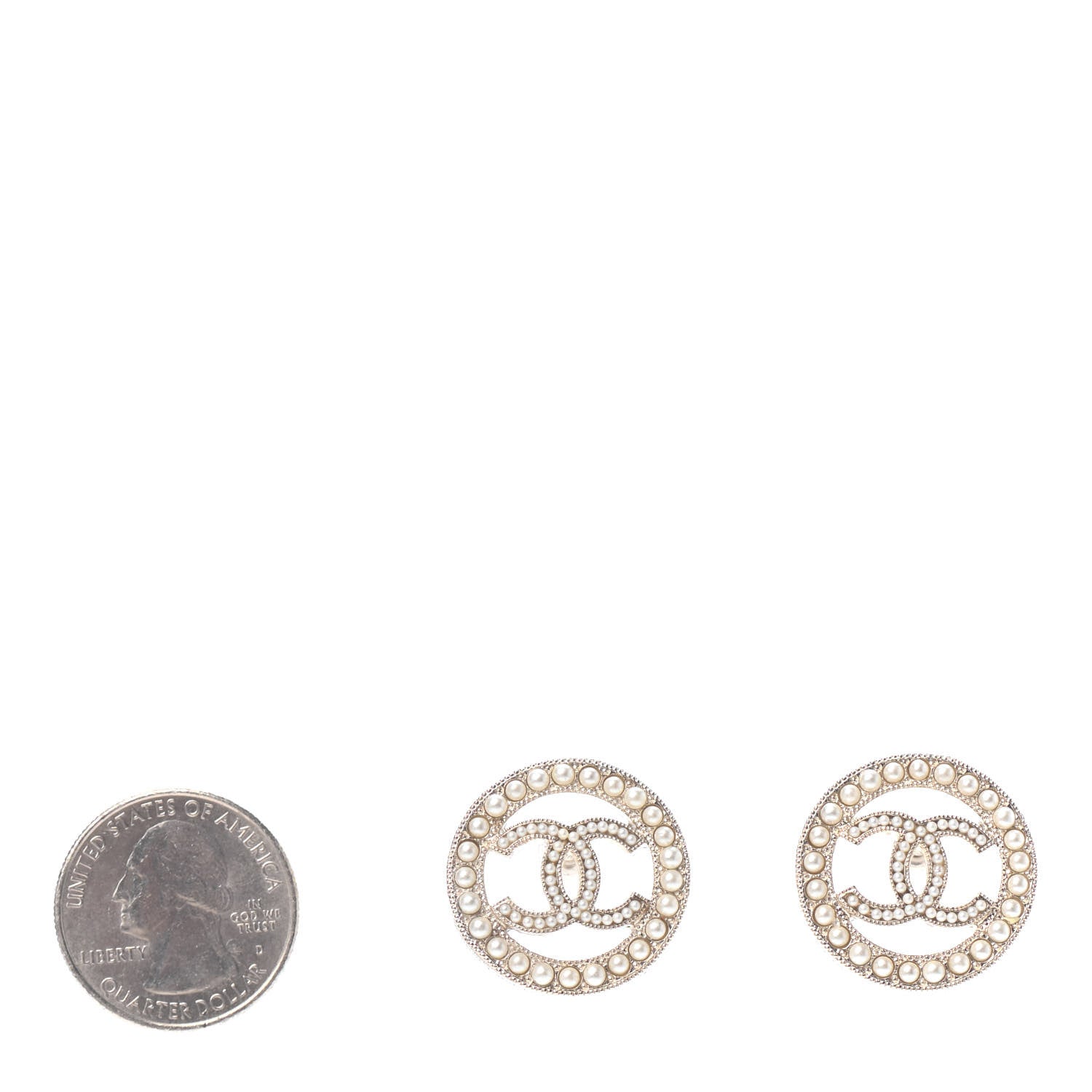 Chanel Pearl CC Round Earrings Gold 2 of 4