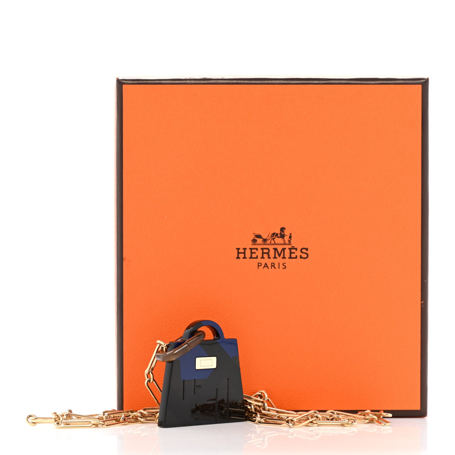 Hermes Amulette Laquee Kelly Pendant Necklace Soir 7 of 7