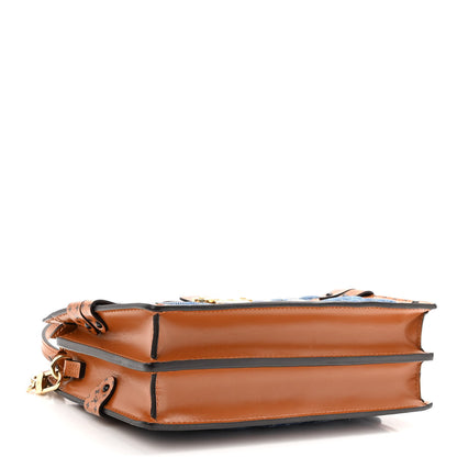 Louis Vuitton Denim Calfskin Malletage Trunk Clutch Light Blue 4 of 9
