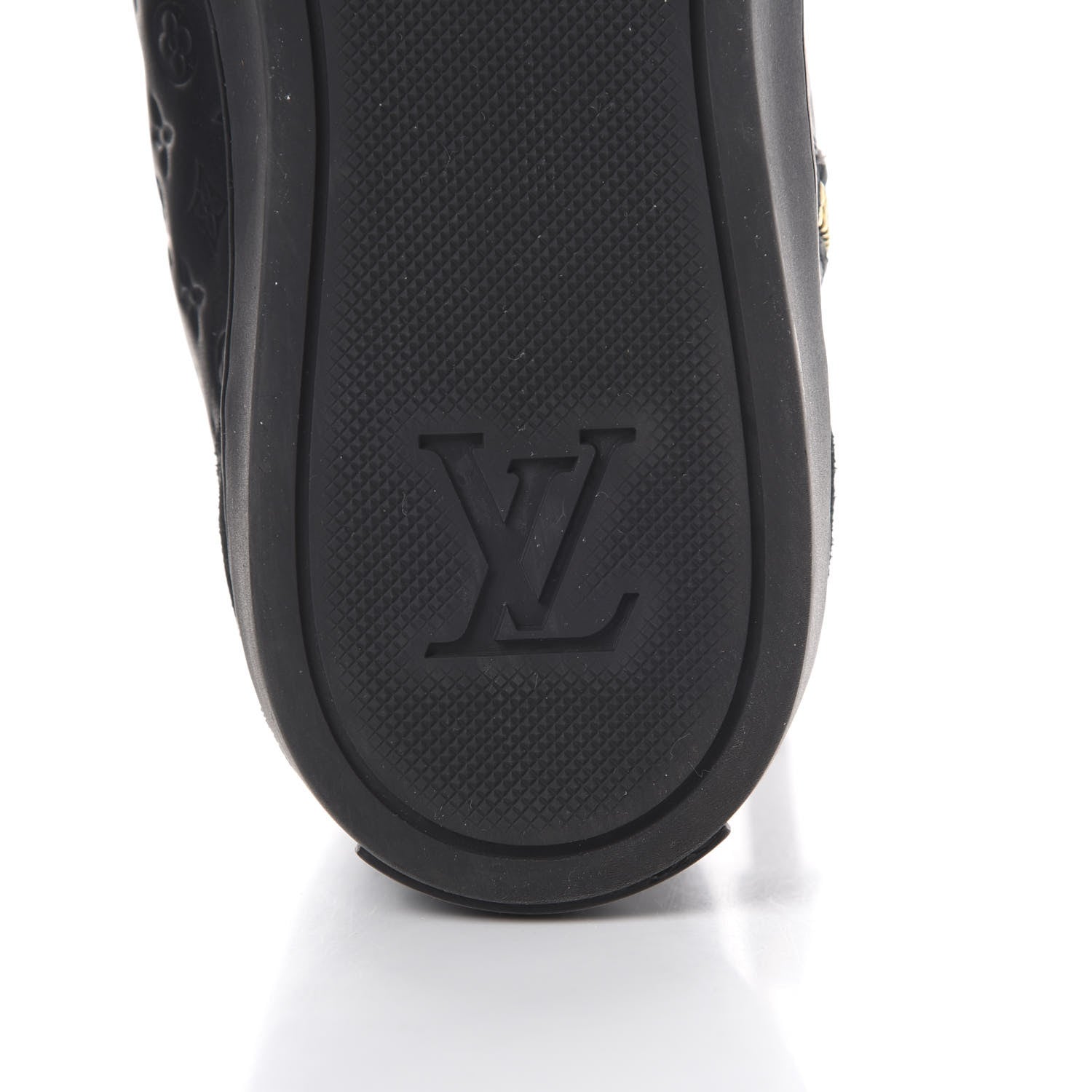 Louis Vuitton Calfskin Embossed Monogram Punchy High Top Sneakers 37.5 Black 6 of 8