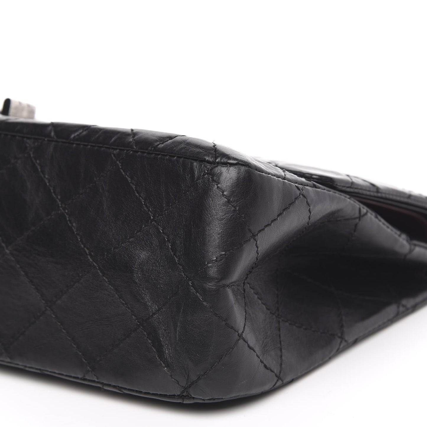 Aged Calfskin Quilted 2.55 Reissue 227 Flap Black
