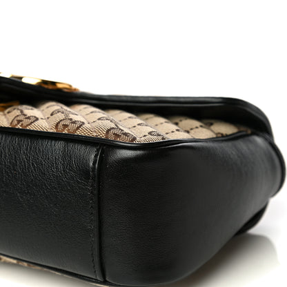 Gucci Monogram Matelasse Diagonal Small GG Marmont Shoulder Bag Beige Black 10 of 10