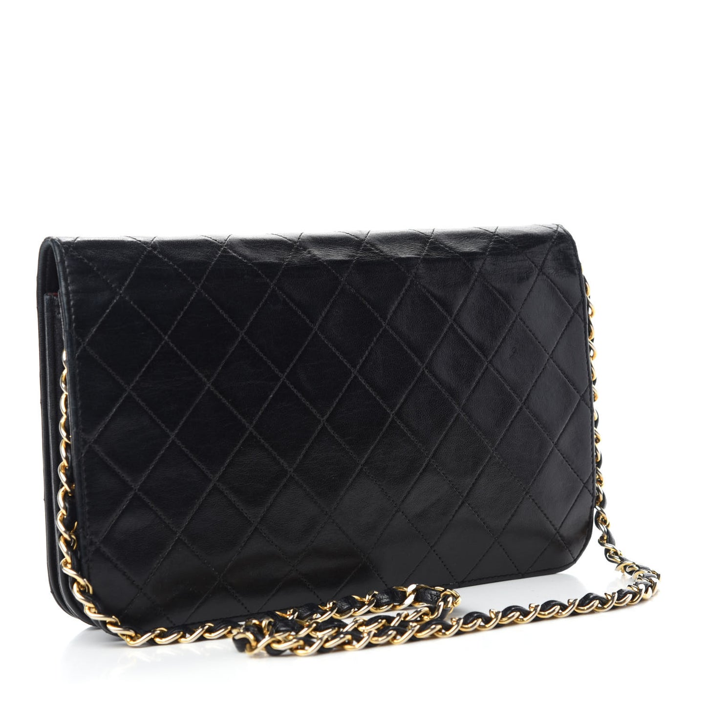 Lambskin Quilted Small Single Flap Black