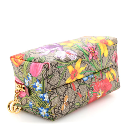 Gucci Soft GG Supreme Monogram Flora Calfskin Medium Ophidia Cosmetic Case Beige Ebony Multicolor Rosso 4 of 9