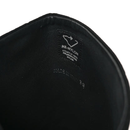 Prada Spazzolato Rois Re-Nylon Metal Triangle Logo Monolith Pouch Pocket 55mm Tall Boots 38 Black 8 of 9