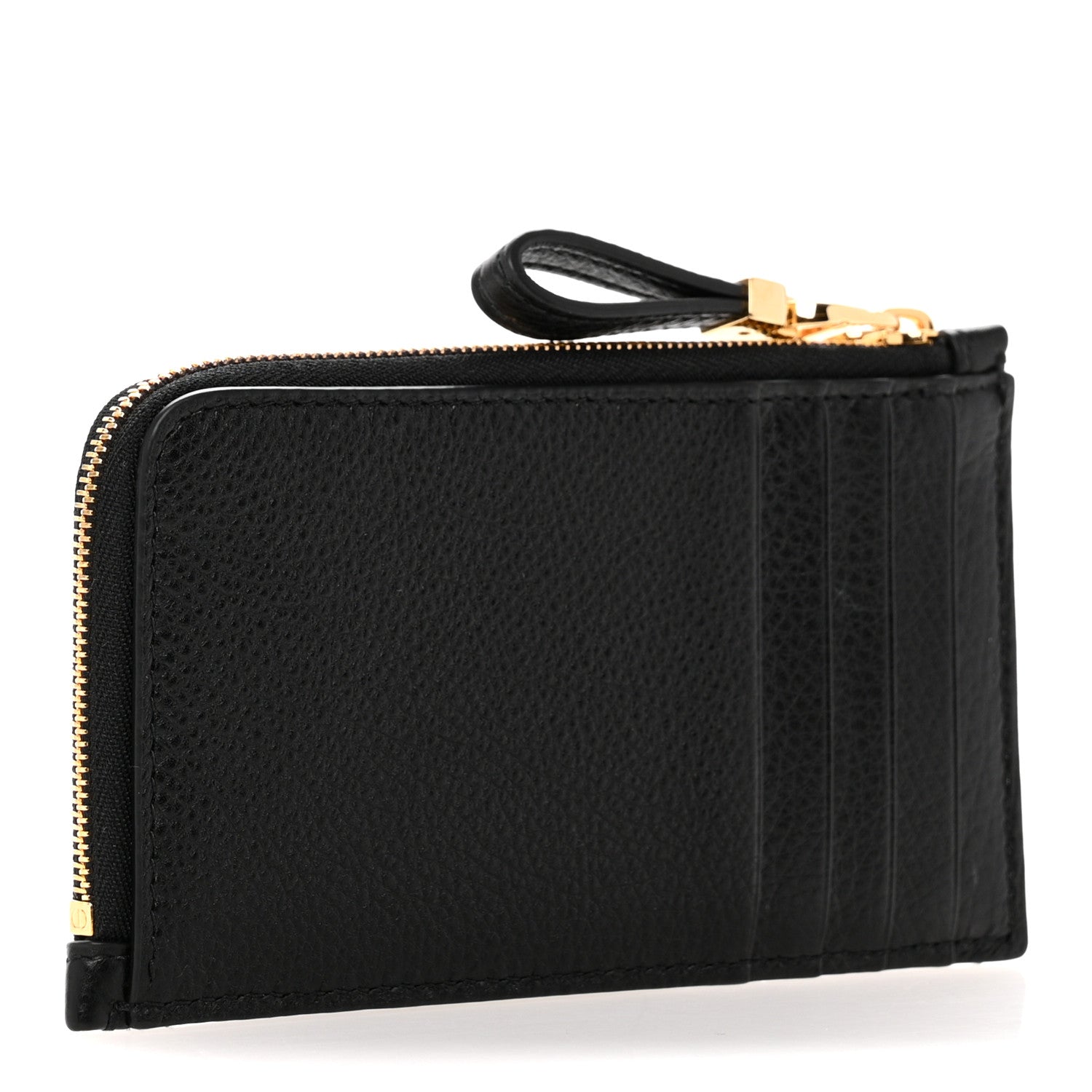Christian Dior Supple Calfskin Cannage Caro Cosmos Zipped Card Holder Black 3 of 11