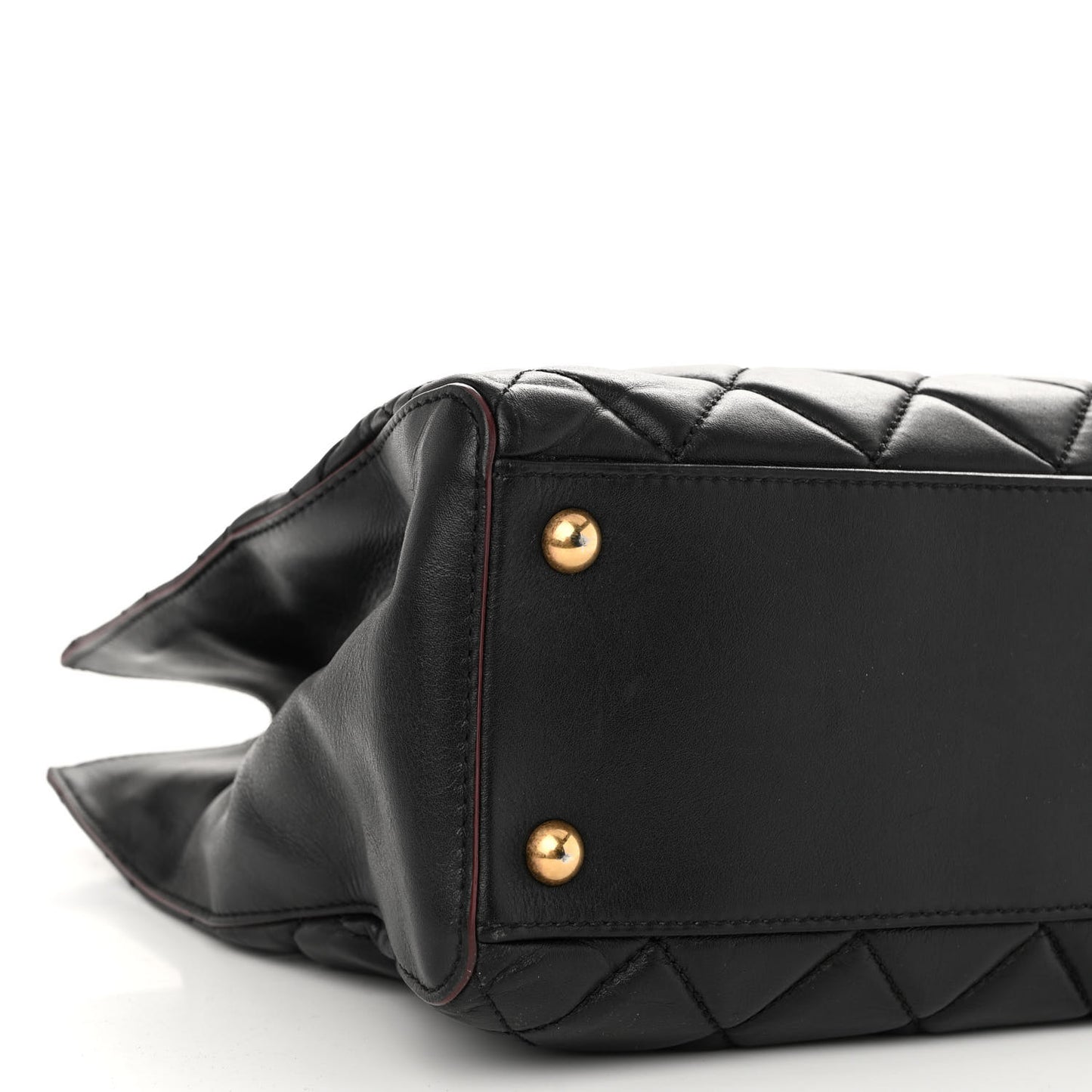 Calfskin Quilted Perfect Edge Tote Black