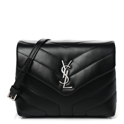 Saint Laurent Calfskin Y Quilted Monogram Toy Loulou Crossbody Bag Black 1 of 11