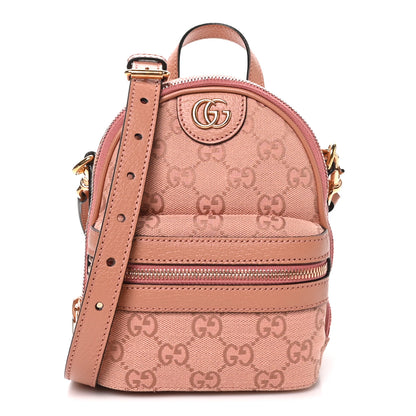 Gucci Monogram Textured Dollar Calfskin Mini Ophidia Crossbody Cloche Rose Pink 1 of 9
