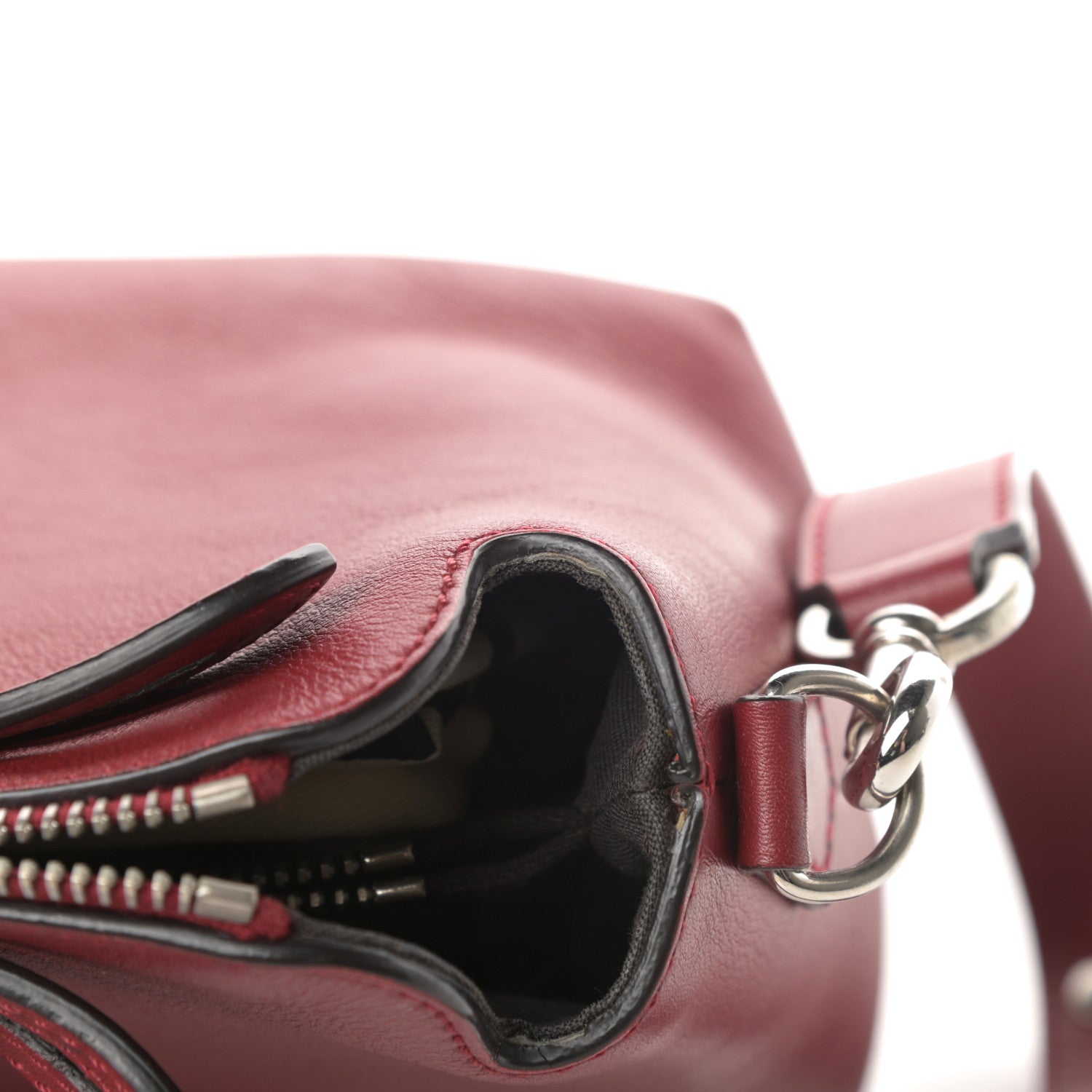 Fendi Vitello Dolce Medium By The Way Boston Bag Ciliegia 14 of 14