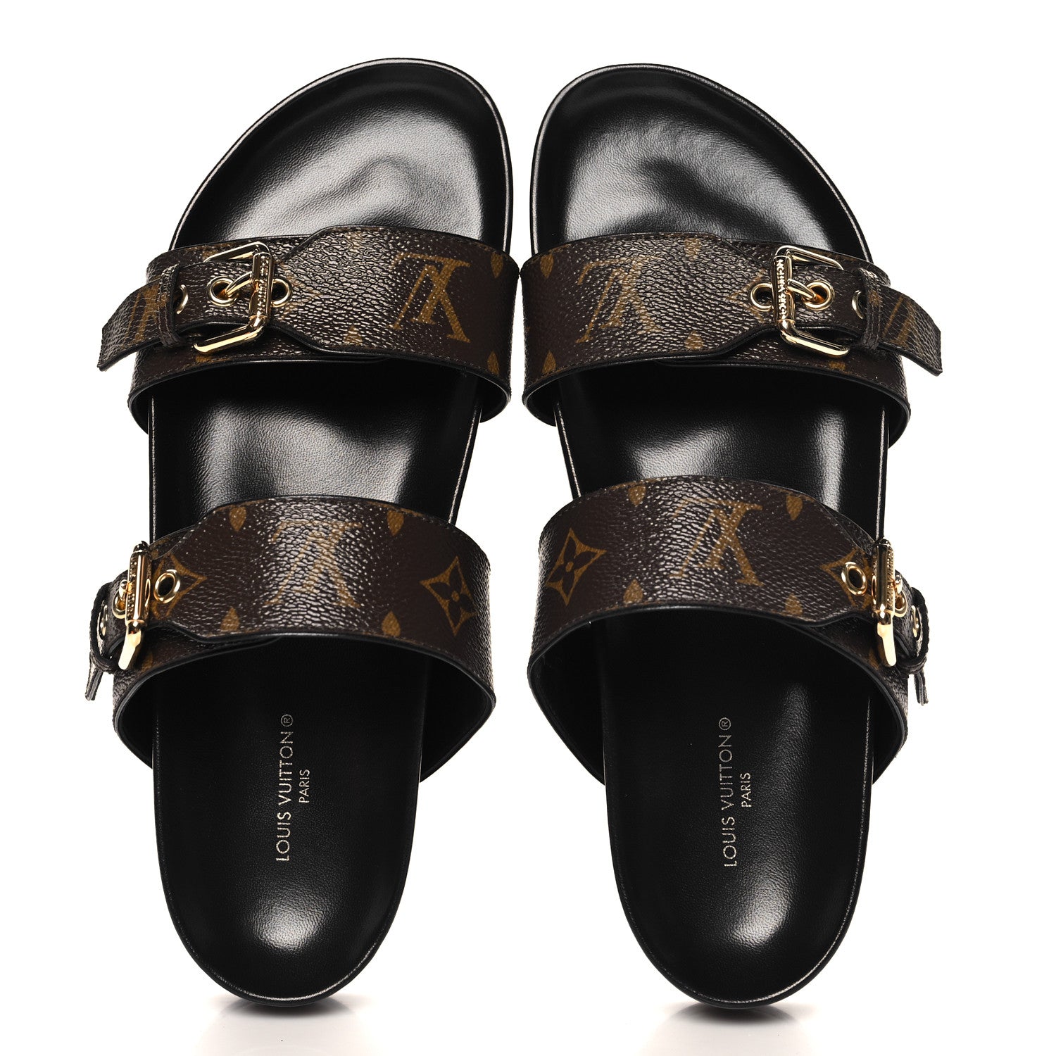 Louis Vuitton Monogram Bom Dia Mule Sandals 39 Black 2 of 10