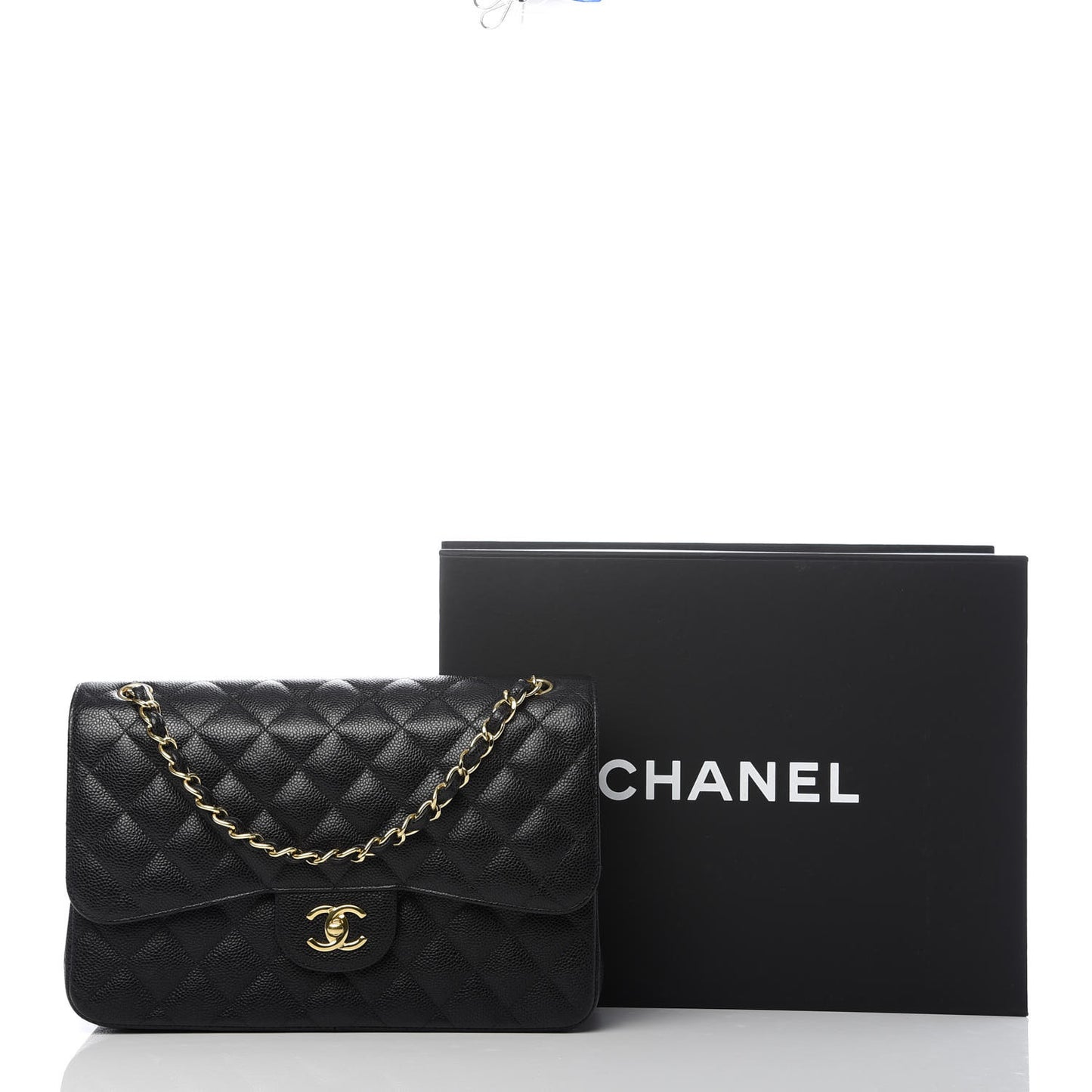 Caviar Quilted Jumbo Double Flap Black