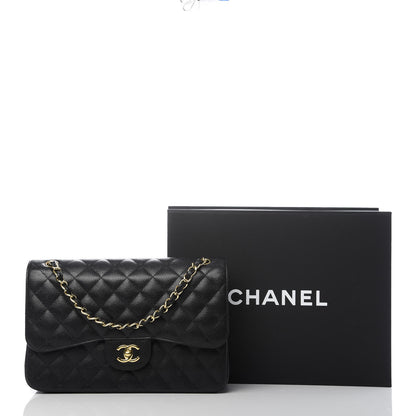 Chanel Caviar Quilted Jumbo Double Flap Black 10 of 10