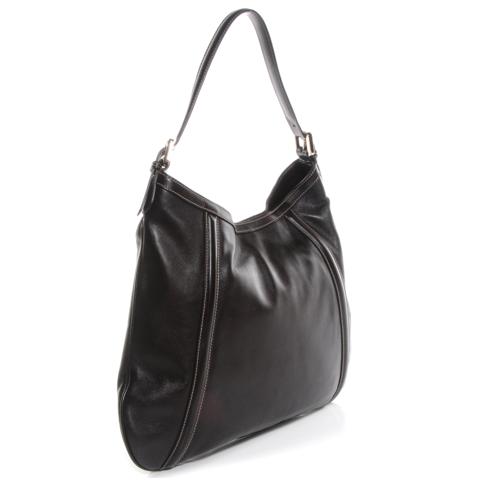 Gucci Leather Britt Medium Hobo Dark Brown 3 of 7