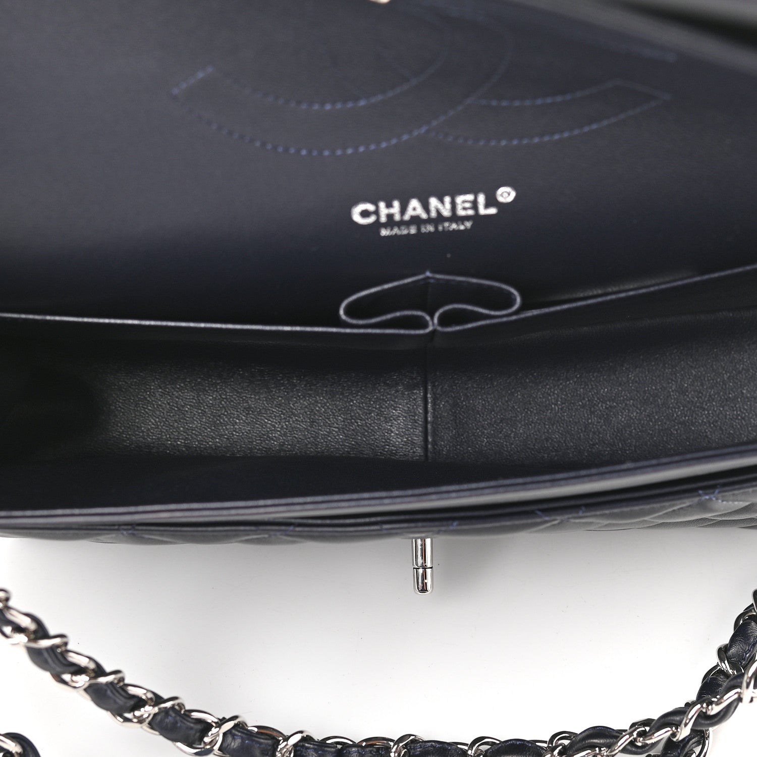 Chanel Lambskin Quilted Jumbo Double Flap Dark Blue 5 of 11