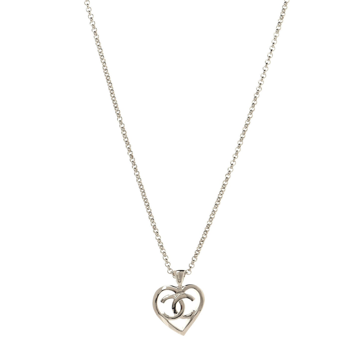 CC Heart Chain Pendant Necklace Gold