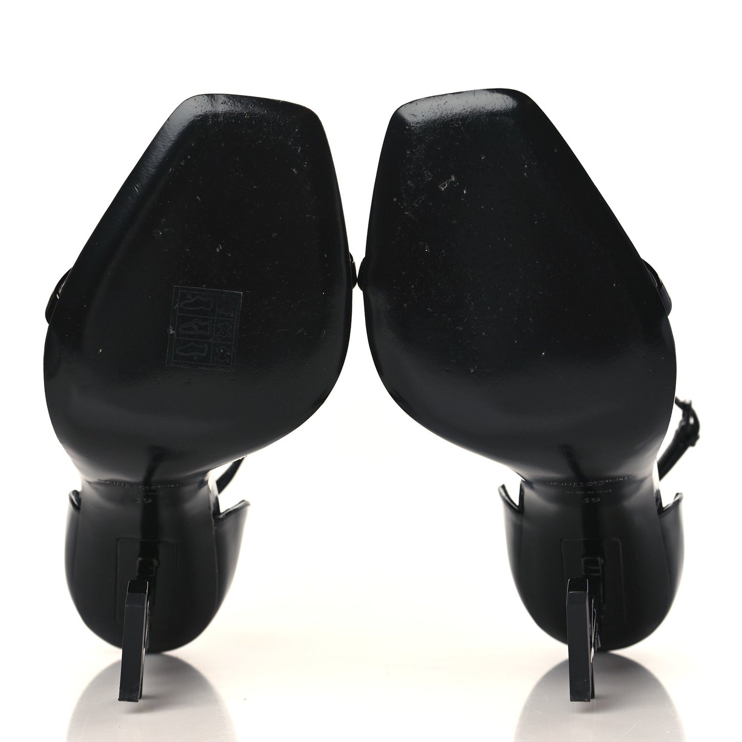 Patent Calfskin Opyum 110 Sandals 39 Black