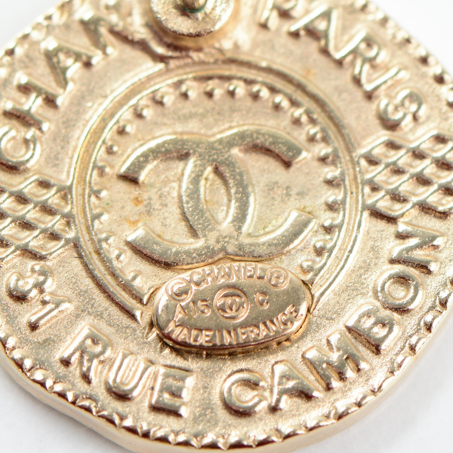 Chanel Medallion CC Earrings Gold 4 of 5