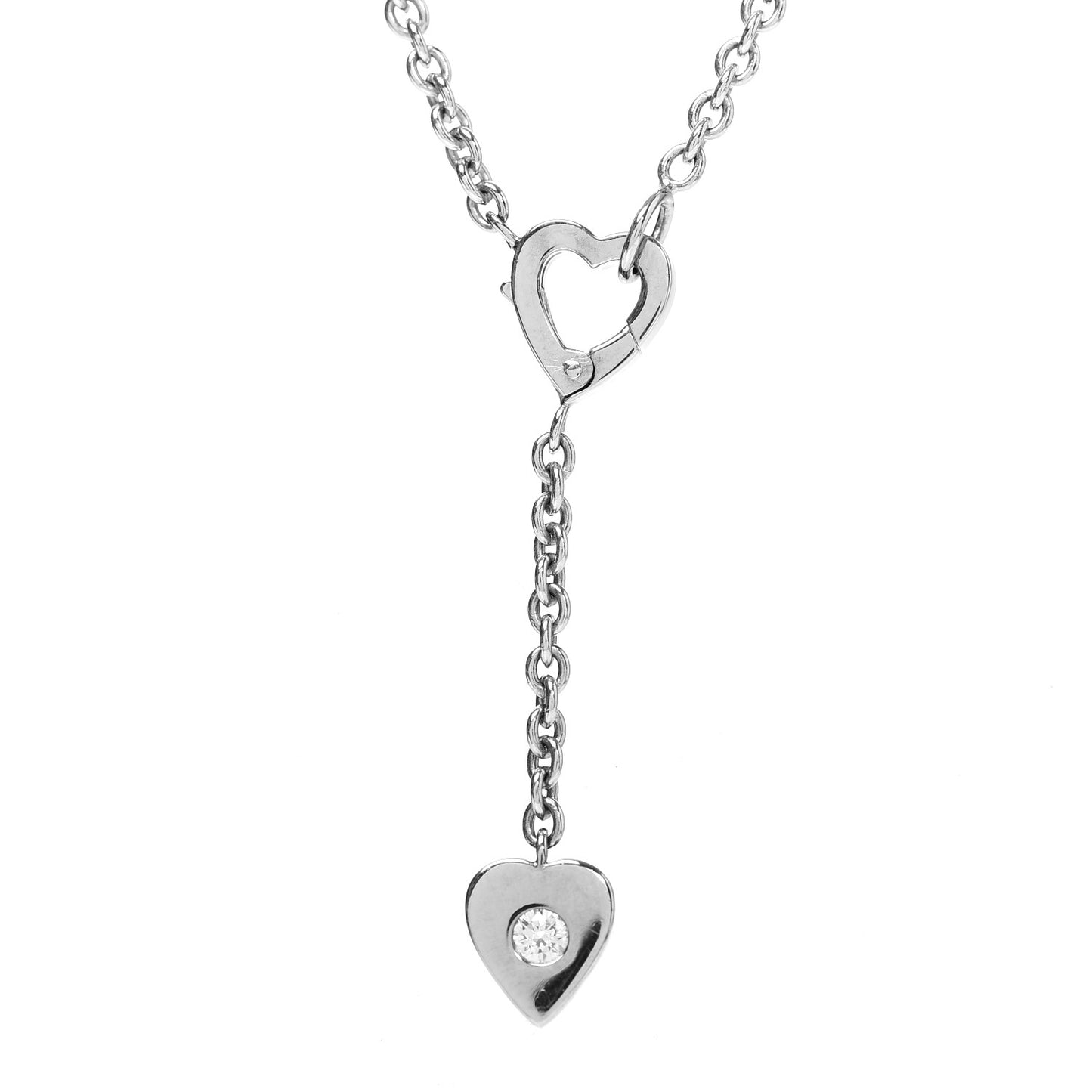 18K White Gold Diamond Mon Amour Lariat Necklace