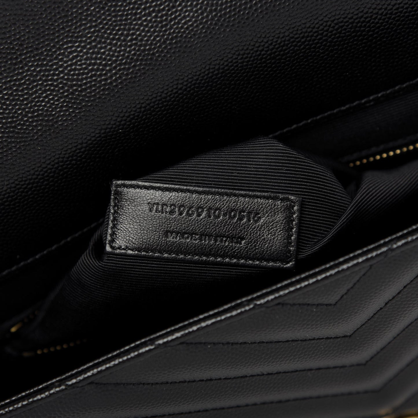 Grain De Poudre Matelasse Chevron Large Monogram Satchel Black