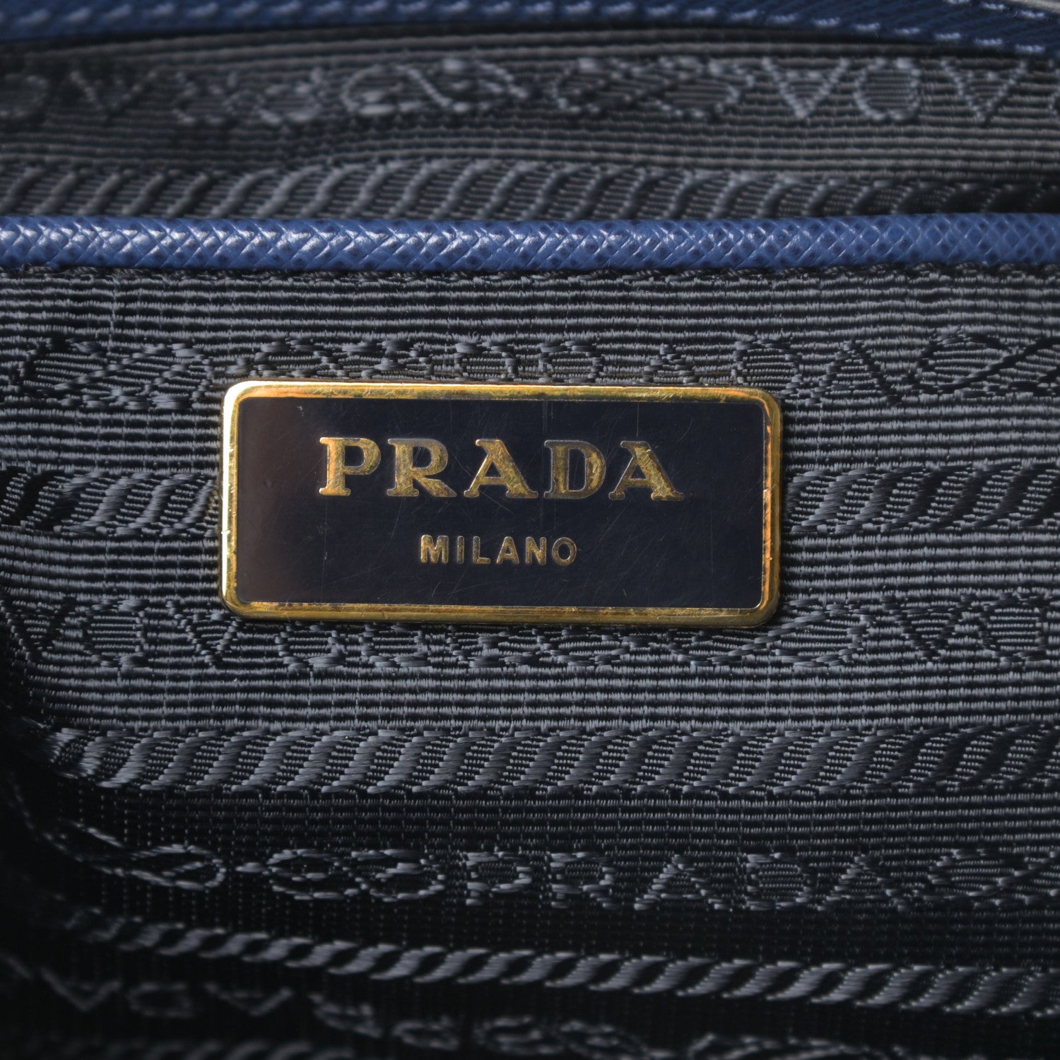 Prada Saffiano Lux Double Handle Shopping Tote Bluette 6 of 12