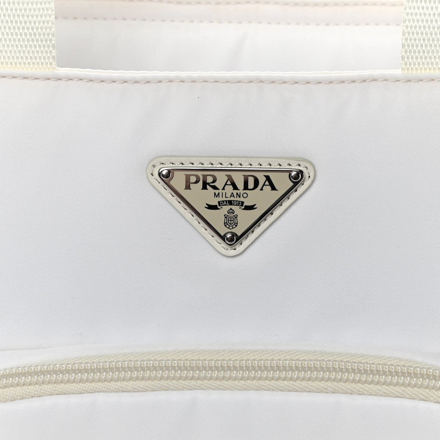 Tessuto Nylon Pocket Tote Bianco