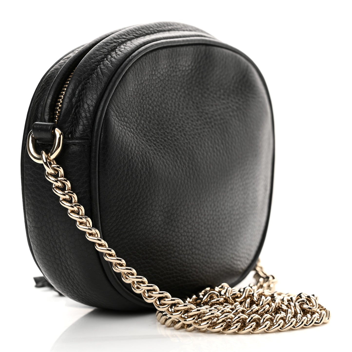 Pebbled Calfskin Mini Soho Chain Bag Black
