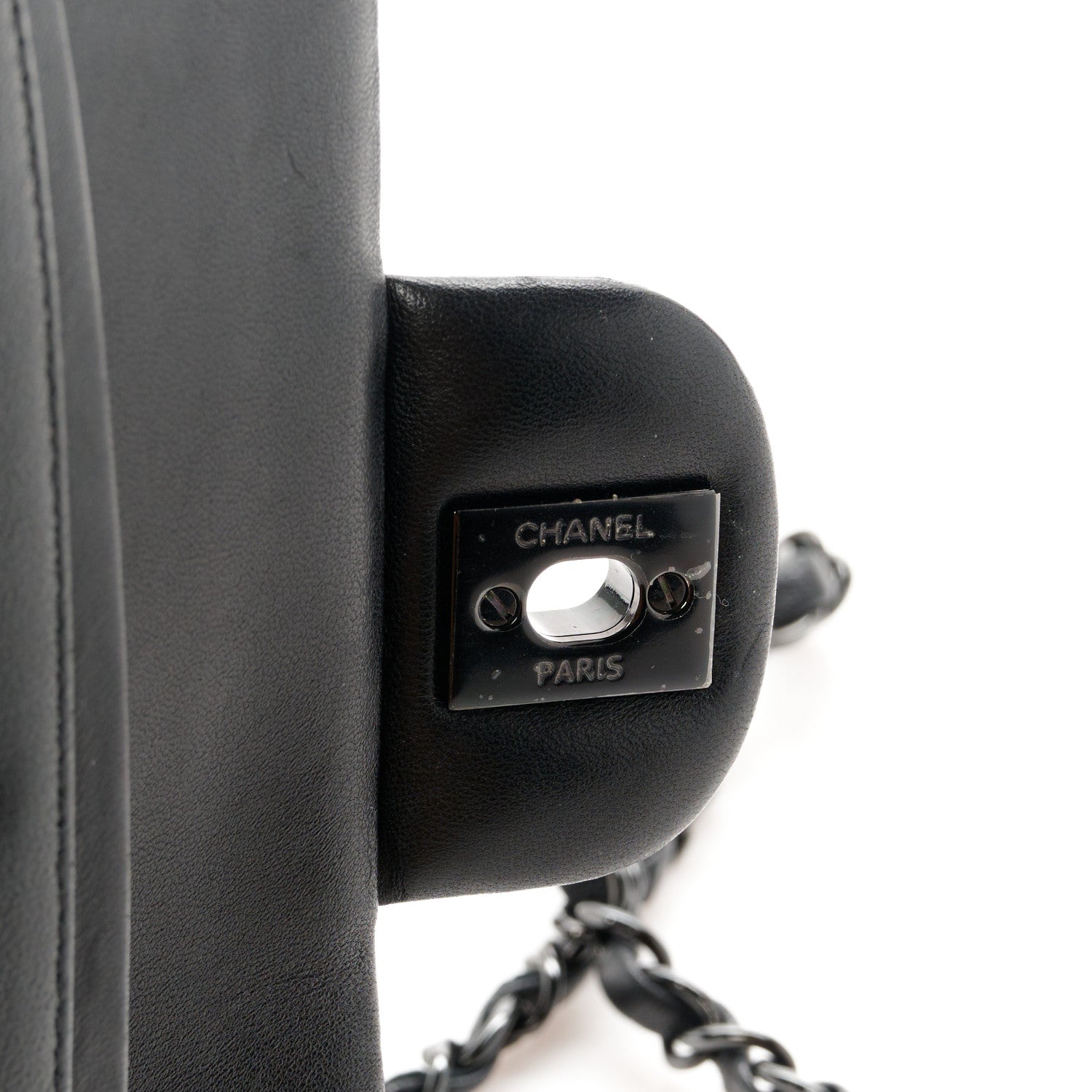 Chanel Lambskin Chevron Quilted Medium Double Flap So Black 7 of 11