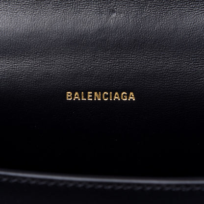 Balenciaga Shiny Box Calfskin Hourglass Top Handle Bag XS Black 6 of 10