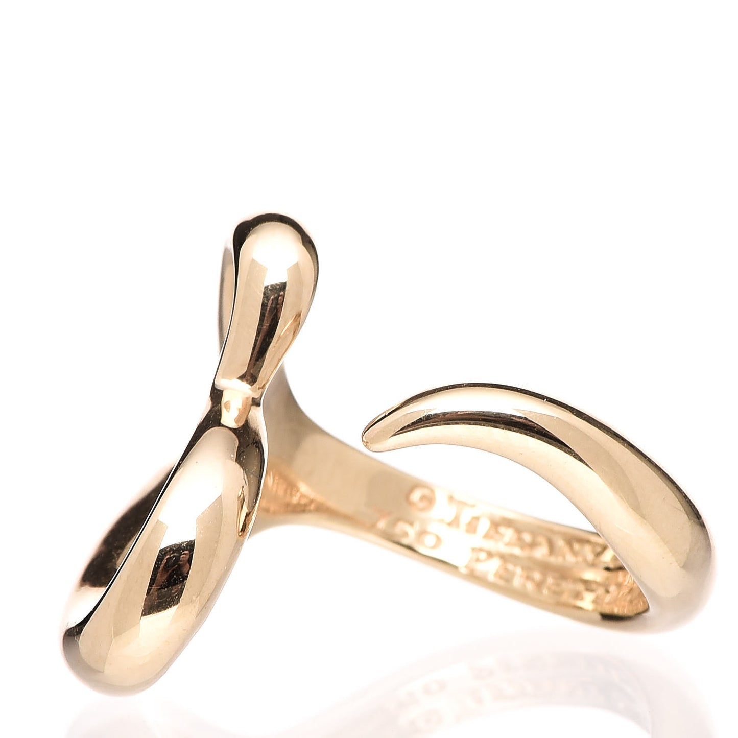 18K Yellow Gold Medium Elsa Peretti Open Heart Ring 49 5