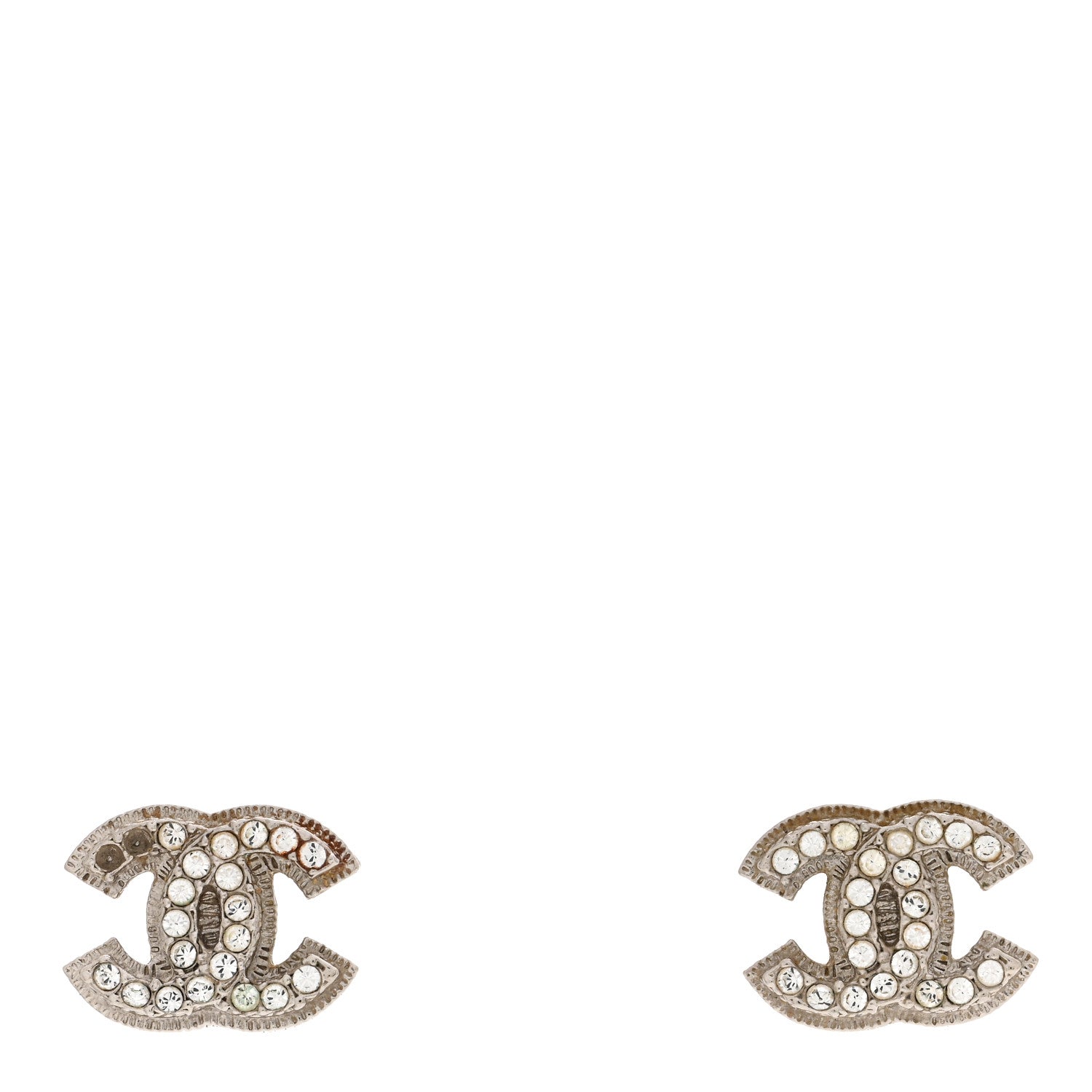 Chanel Crystal Mini CC Earrings Silver 1 of 4
