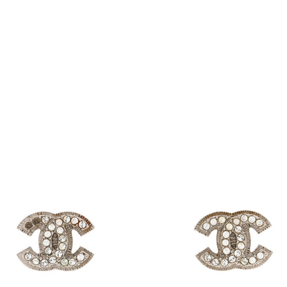 Chanel Crystal Mini CC Earrings Silver 1 of 4